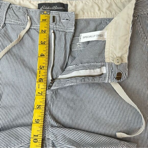 EDDIE BAUER Blue & White Pinstripe Cotton Shorts Size 12 - Picture 10 of 15